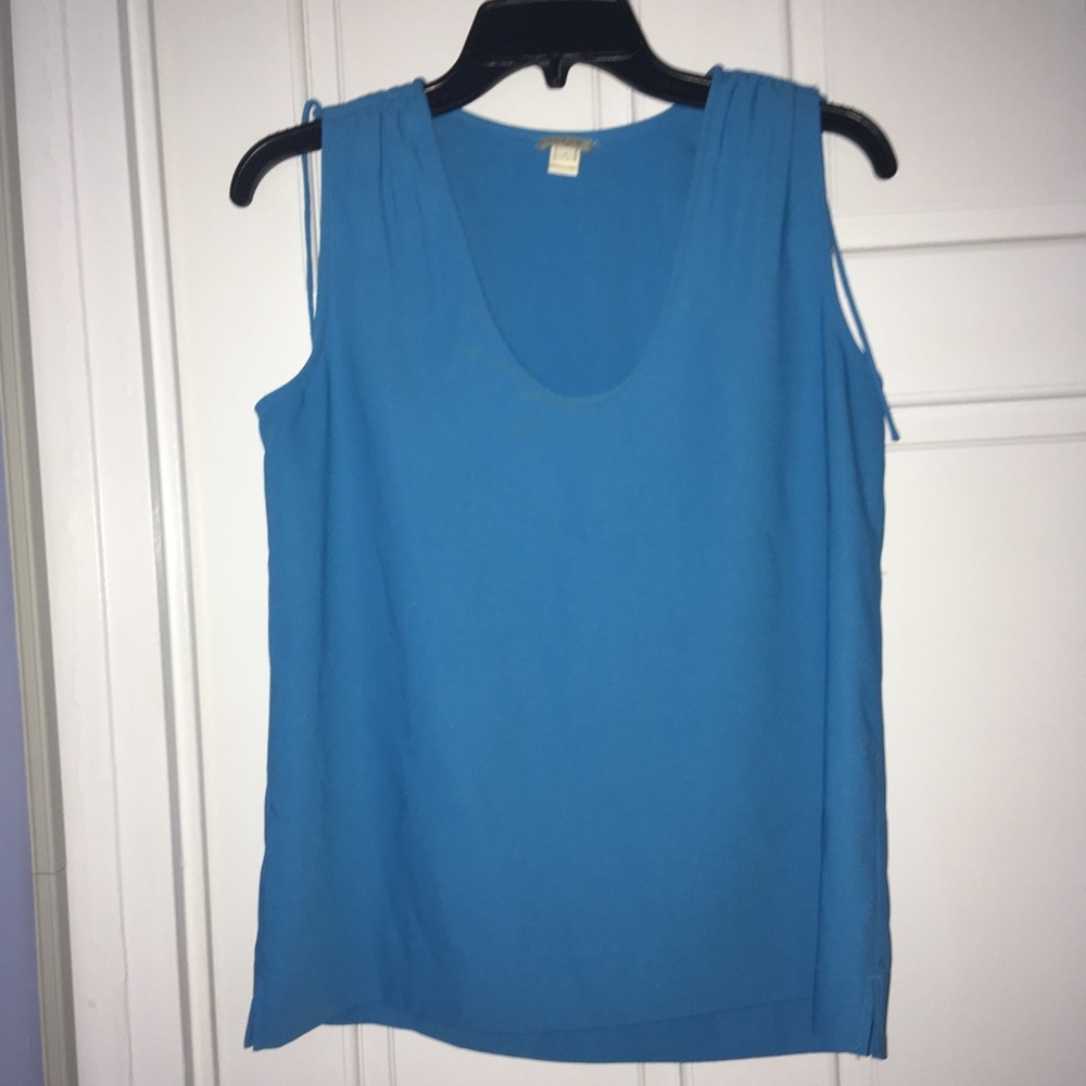 J. Crew Factory blue sleeveless scoop neck shirt